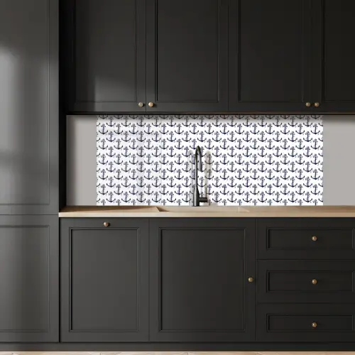 Oceaan - Anker - Blauw - Wit keuken achterwand 2 middel 871 -sfeer1