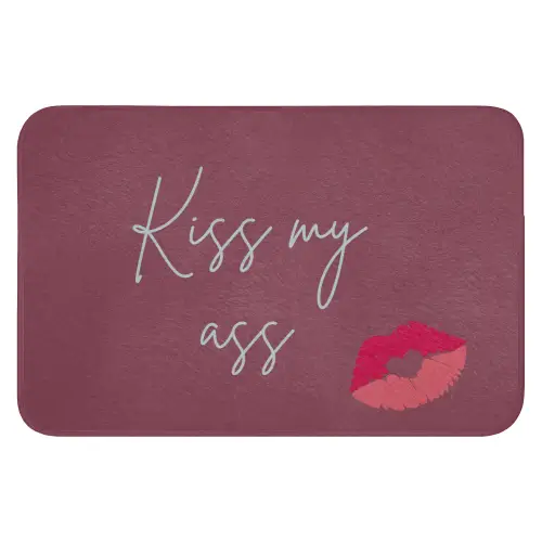 Kiss my ass - Lip - Bordeaux Badmat klein -3d