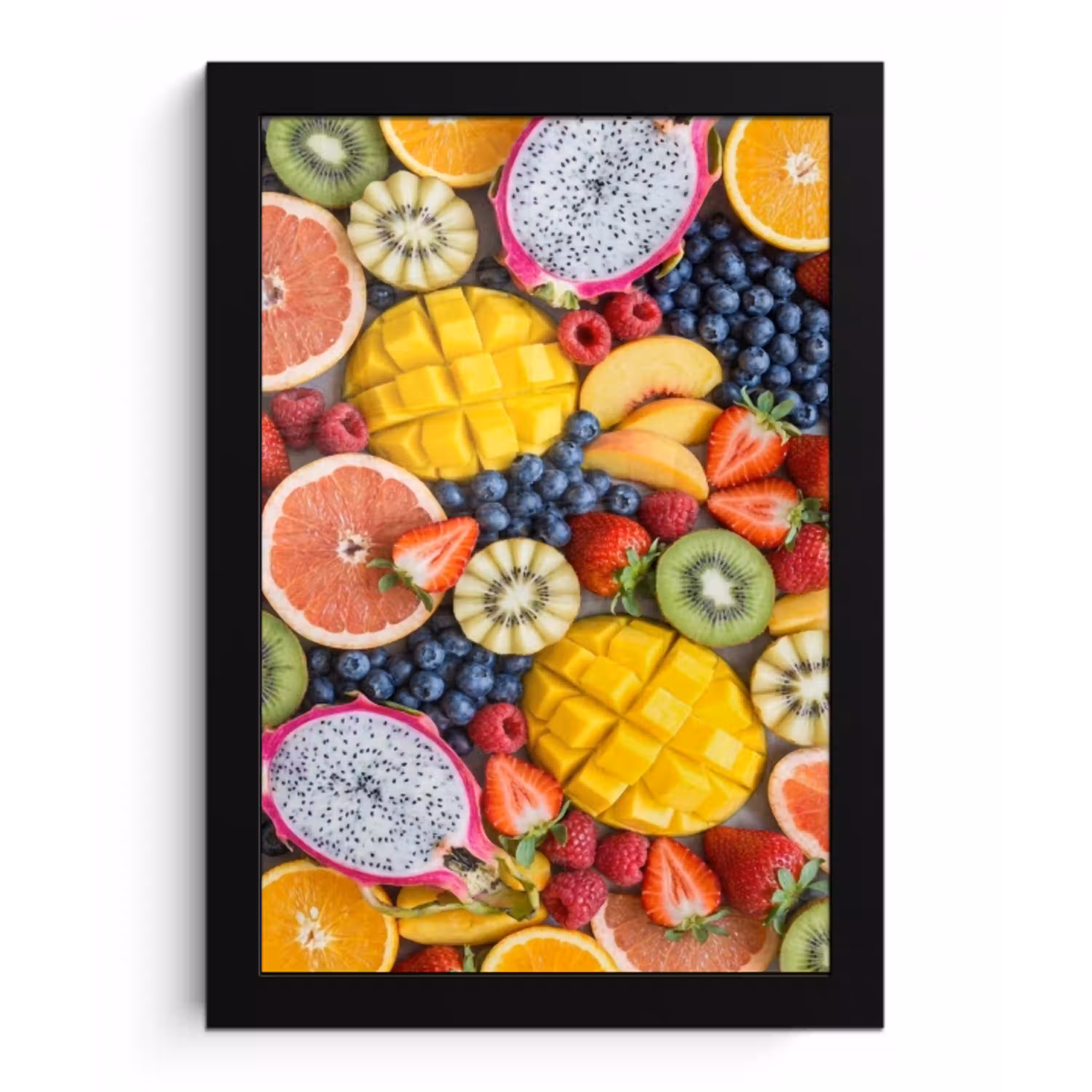 Fruit - Versneden - Kleurrijk - Eten - Gezond fotolijst zwart zonder passe partout klein -3d