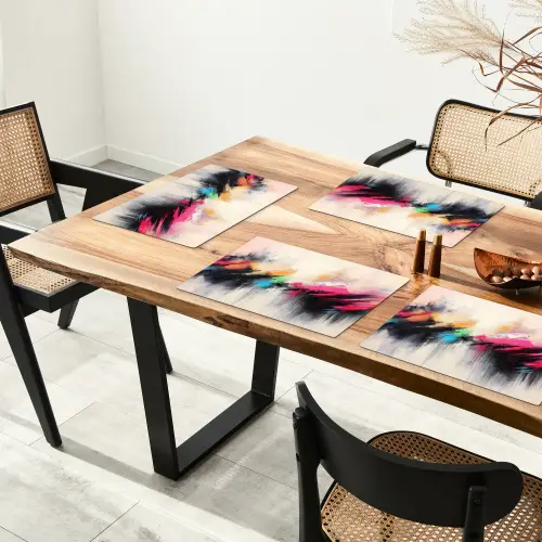 Dynamisch - Abstract - Kleurrijk - Zwart Placemat vinyl groot -zzsfeer4_Kitchenyeah-website