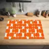 Patroon - Retro - Oranje Inductie beschermer vinyl 3mm klein 276 -sfeer5