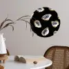 Oesters - Vissen - Blauw - Goud Wandcirkel behangsticker klein -sfeer3