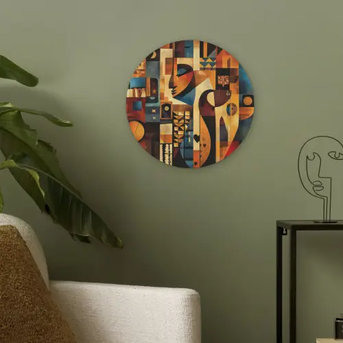 Figuren - Abstract - Symbolen Akoestische PET Vilt - Rond klein -sfeer2