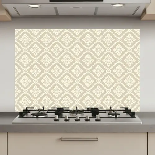 Floraal - Ornament - Beige keuken achterwand spatscherm klein 900 -3d_website