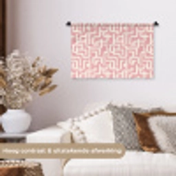 Doolhofpatroon - Roze - Wit - Abstract Wandkleed katoen klein 269 -sfeer1