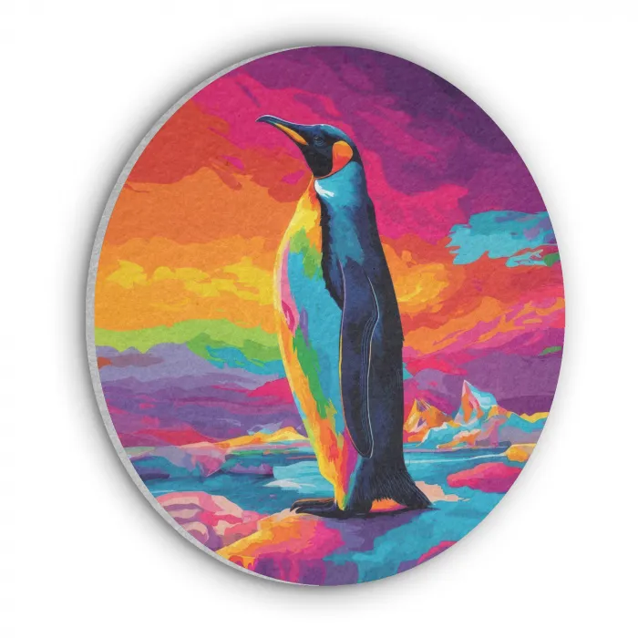 Ijsschots - Pinguïn - Abstract - Lucht Akoestische PET Vilt - Rond klein -3d