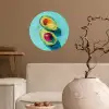 Avocado - Groen - Pit - Schaduw Wandcirkel behangsticker klein -sfeer1