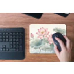 Aquarel - Lotusbloemen - Kleurrijk muismat rubber klein -toetsenbord