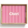 Gestreept - Roze - Chéri Dienblad Rechthoek middel -z3d_shopping