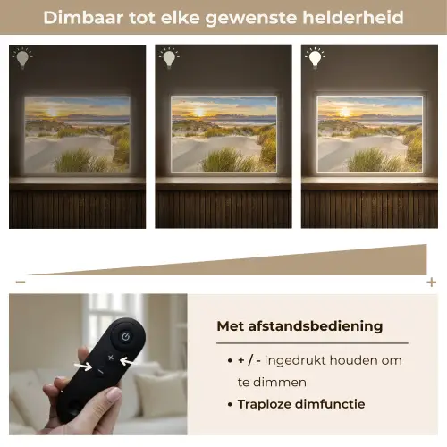 Zonsondergang - Duinen - Strand - Landschap Light Box met batterij (Wandlamp) middel -USP_dimbaarNL
