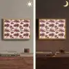 Tropisch - Geometrisch - Bordeauxrood Light Box met batterij (Wandlamp) middel 907 -sfeer3
