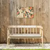 Vogel - Tak - Bloemen - Oranje Tuinposter op houten frame 2 cm dik klein -sfeer4