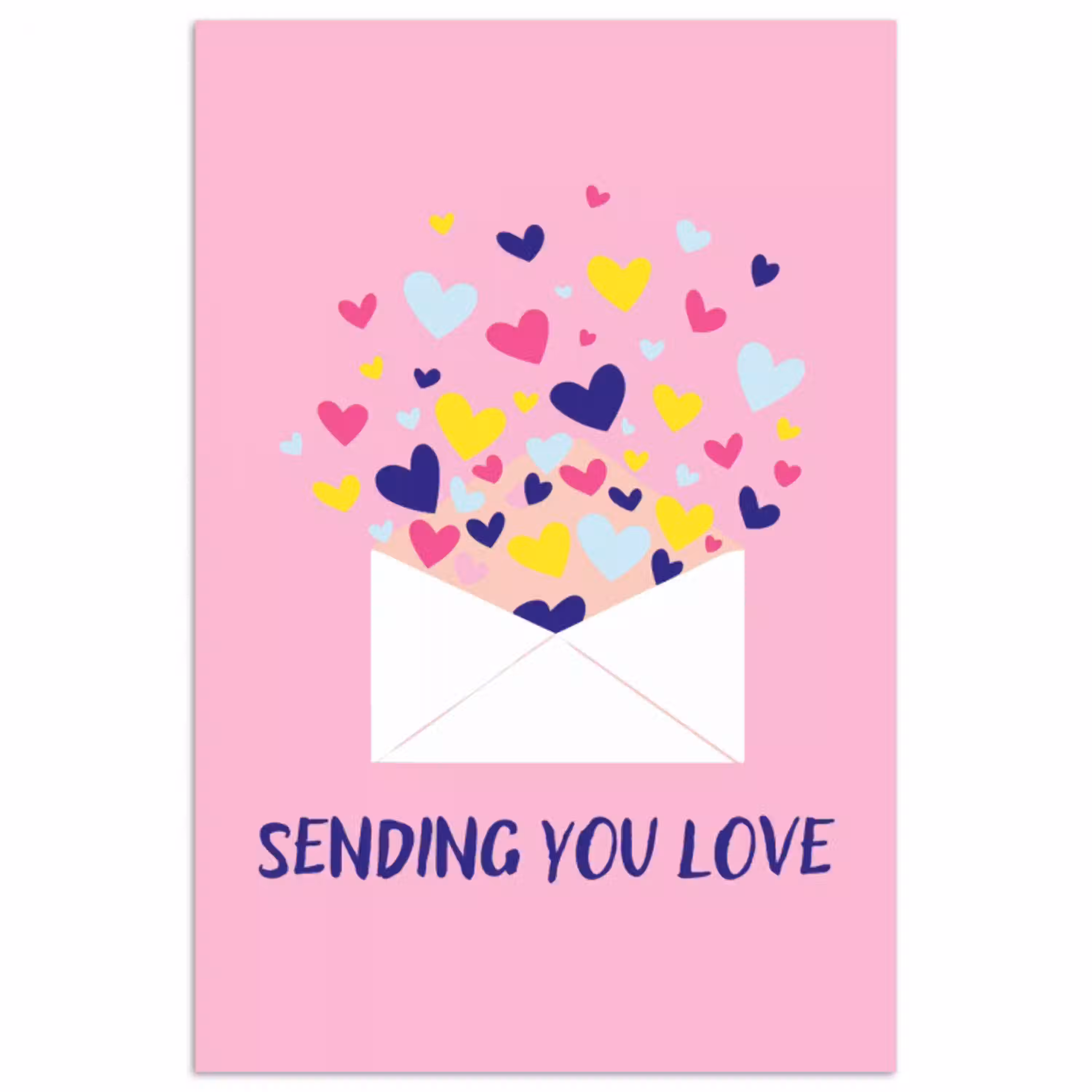 Envelop - Love - Hartjes - Valentijn poster papier klein -3d