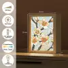 Bloesems - Wit - Mozaïek - Tak Light Box met kabel (Tafellamp) klein -USP_NL