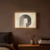 Boog -  Strepen - Minimalistisch - Zwart Light Box met batterij (Wandlamp) middel -sfeer4