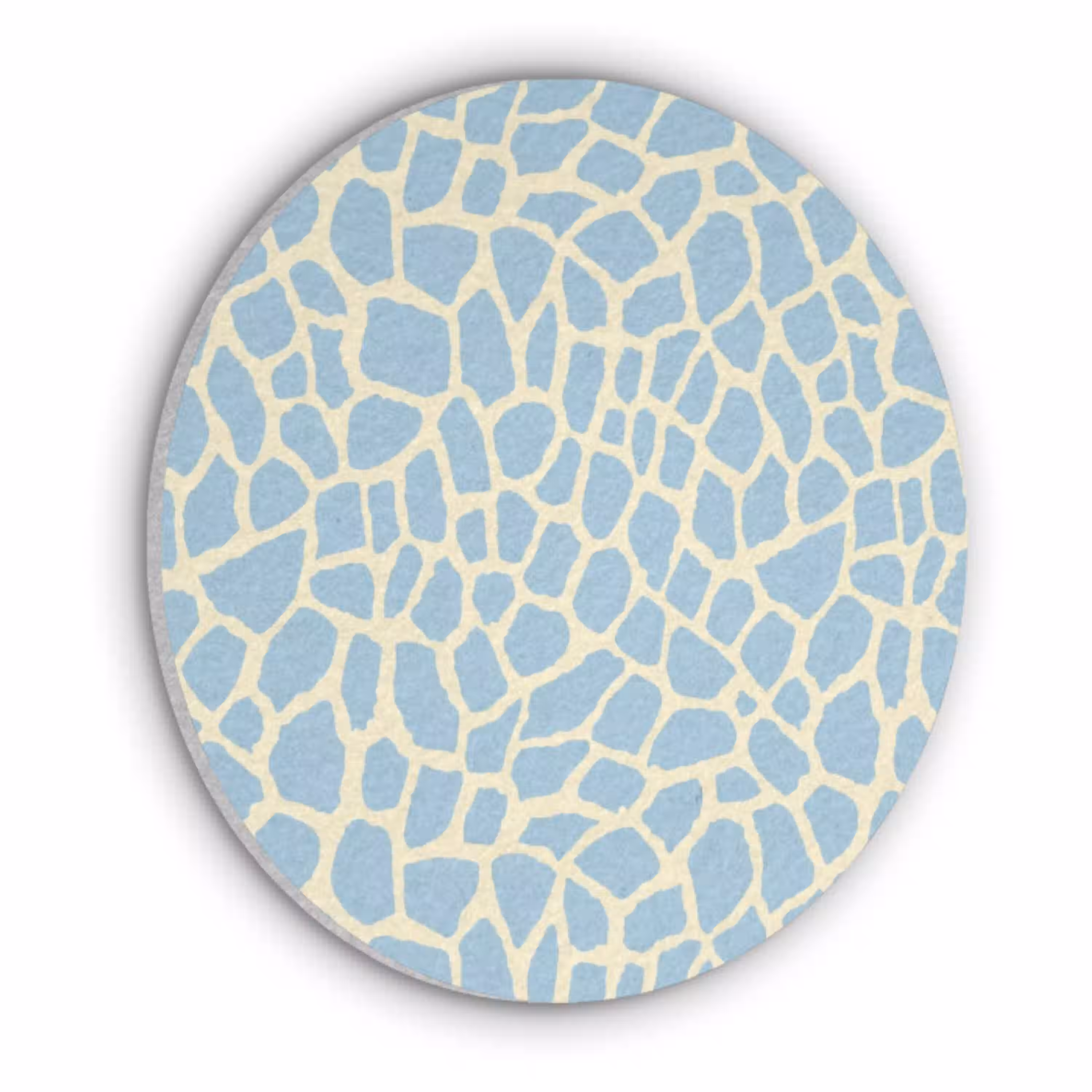 Giraf - Modern - Blauw Akoestische PET Vilt - Rond klein 838 -3d