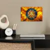 Mozaïek - Zon - Geel - Cirkel poster papier klein -sfeer1