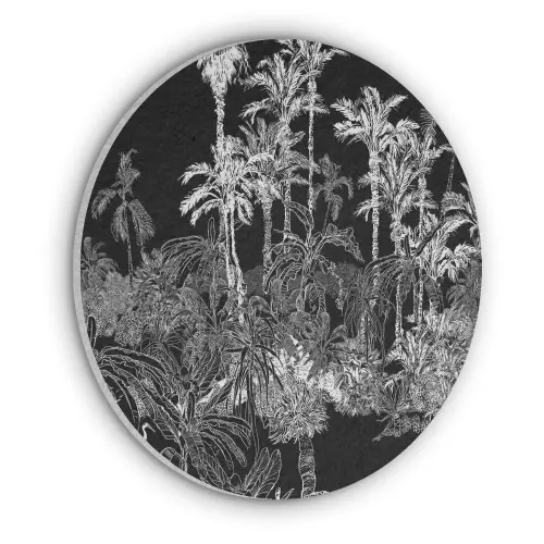 Bladeren - Bomen - Jungle Akoestische PET Vilt - Rond klein -3d