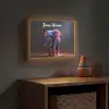 Olifant - Kleuren - Sterren - Dier Light Box met batterij (Wandlamp kind) middel -sfeer5_kind