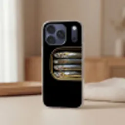 Sardines - Blik - Zwart - Vissen Telefoonhoesje iPhone 17 Pro Max klein -sfeer2