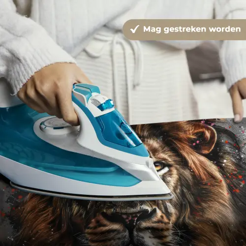 Leeuw - Dieren - Portret - Zwart - Luxe Wandkleed katoen klein -sfeer9