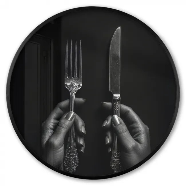 Ronde fotolijst - Bestek - Zwart - Wit