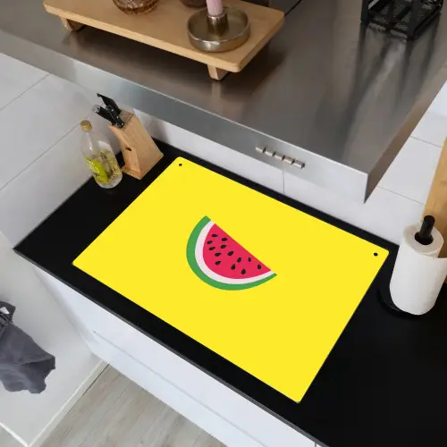 Fruit - Watermeloen - Geel Inductie beschemer met haakjes klein -sfeer1