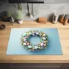 Krans - Eieren - Bloemen Inductie beschermer vinyl 3mm klein -sfeer5