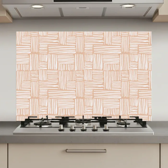 Strepen - Patroon - Terracotta keuken achterwand spatscherm klein 900 -3d_website
