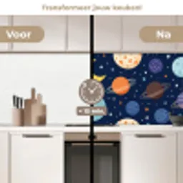 Ruimte - Planeten - Kleurrijk keuken achterwand 2 middel -voor-na2_NL