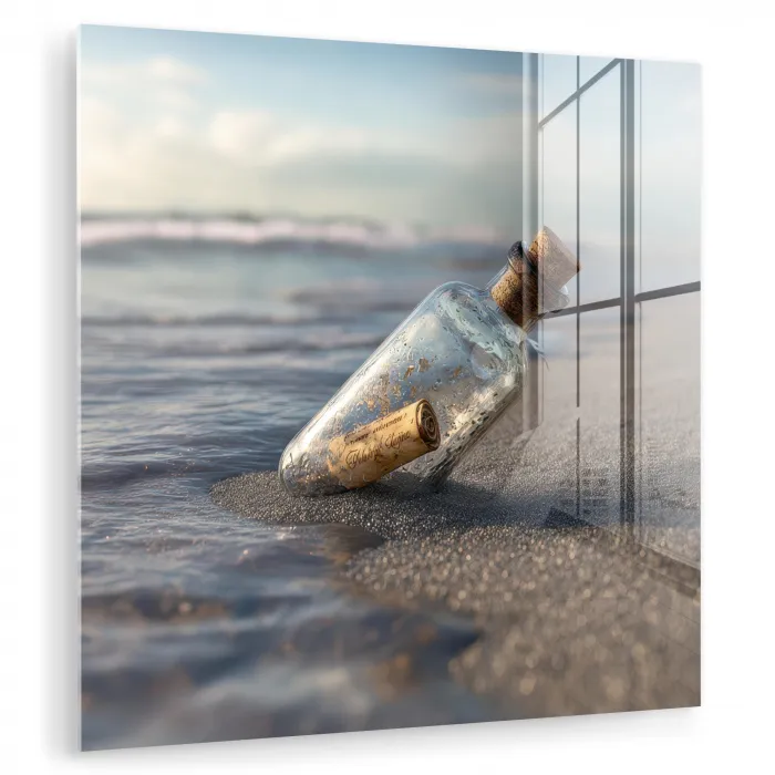 Glazenfles - Post - Zee - Zand plexiglas 5mm klein -zzzproduct_nieuw