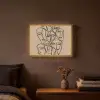 Gezichtenzee - Lijntekening - Abstract Light Box met batterij (Wandlamp) middel -sfeer4