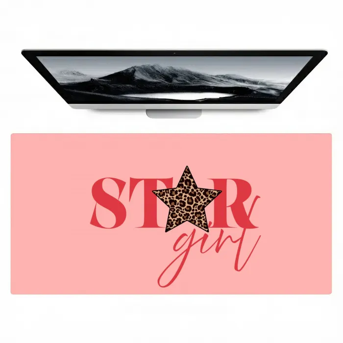 Star girl - Roze - Panter - Ster Muismat XXL klein -zzz3d
