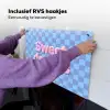Sweet dreams - Vierkanten - Roze - Blauw Inductie beschemer met haakjes klein -ky-ophangen-nl