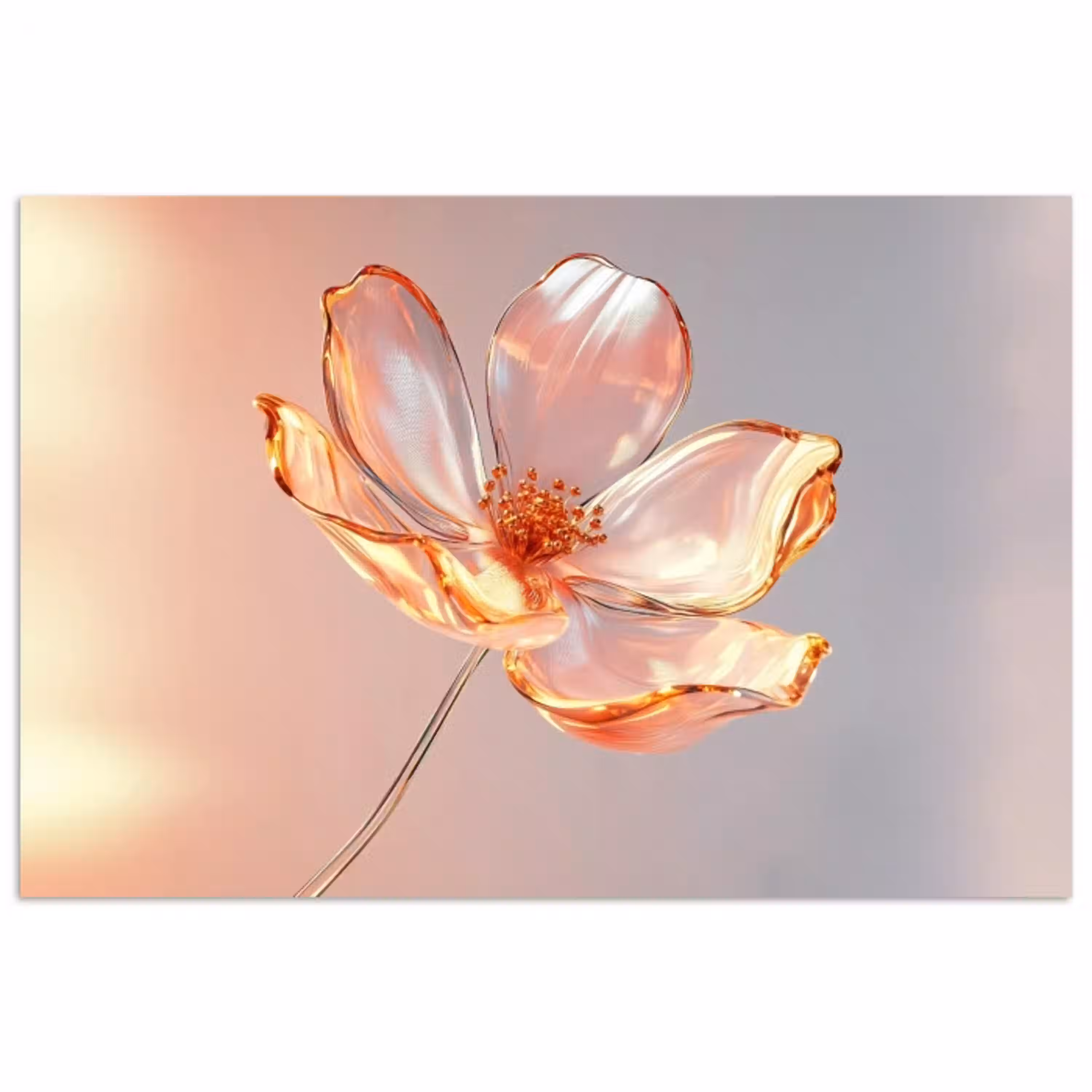 Glazen - Bloem - Roze poster papier klein -3d