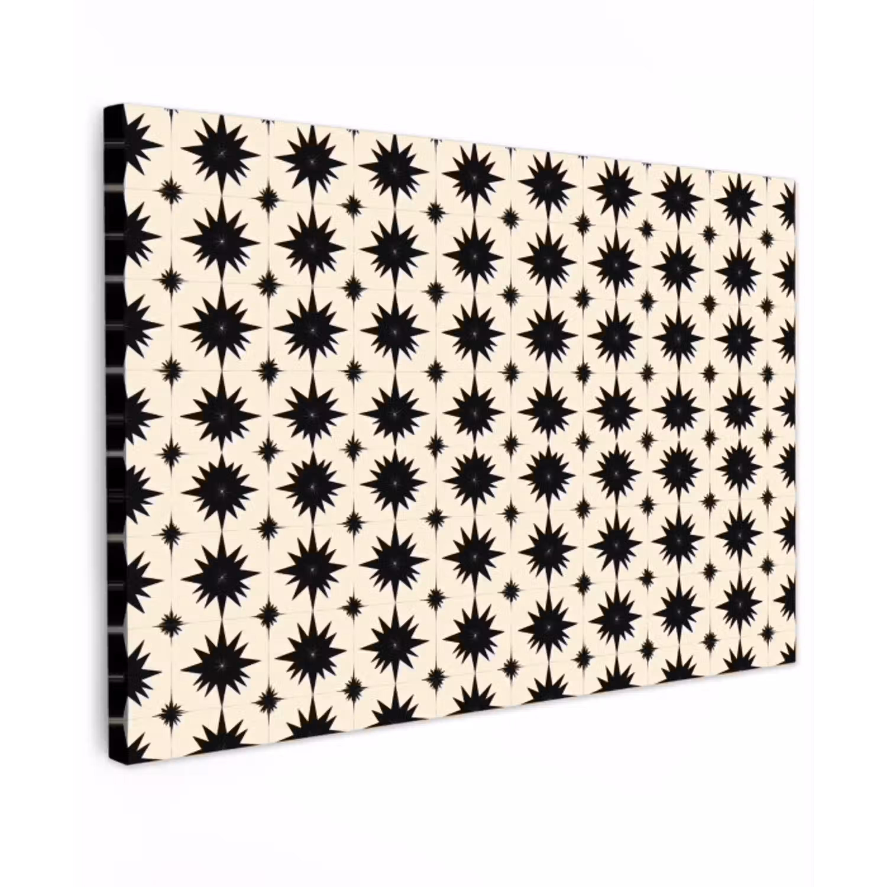 Stervormen - Geometrisch - Zwart Tuinposter op houten frame 2 cm dik klein 845 -3d