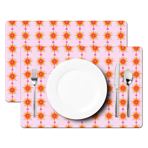 Zon - Motief - Roze Placemat vinyl groot 368 -zzsfeer2_Kitchenyeah-website