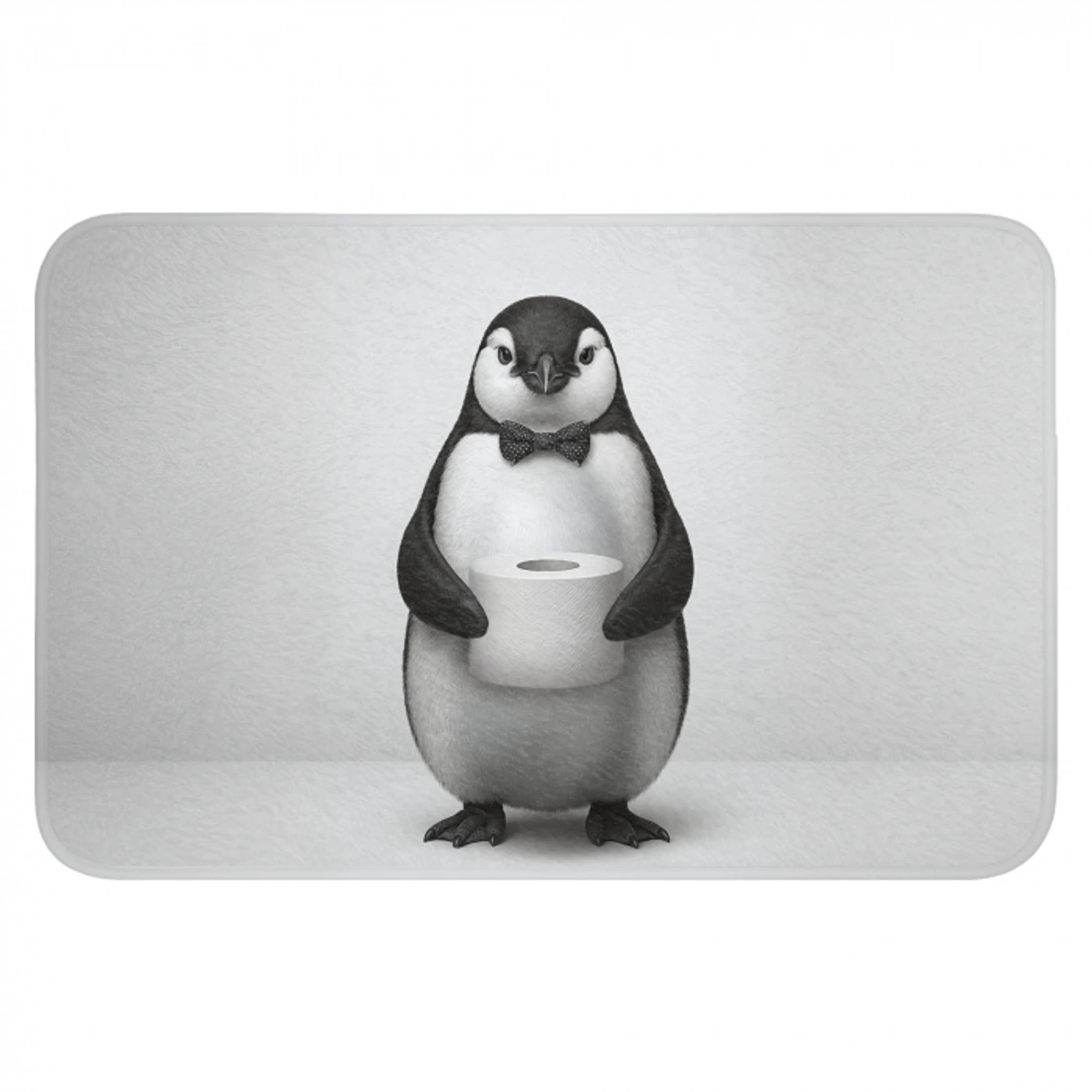 Pinguïn - WC rol - Wit WCmat klein -3d