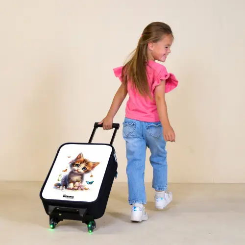 Vera vlinderkitten Kinderkoffer - Zwart klein -sfeer1