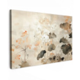 Bloemen - Japandi - Wabi sabi Tuinposter op houten frame 2 cm dik klein -3d