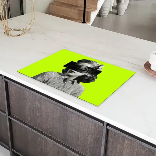 Vrouw - Sterrenhemel - Groen Inductie beschermer vinyl 3mm klein -sfeer8