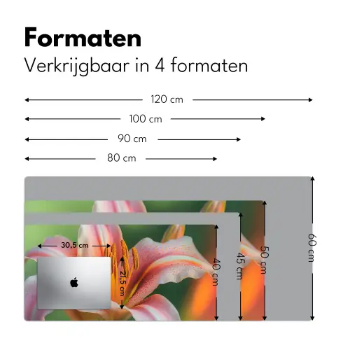 Lelie - Close up - Lichtroze Muismat XXL klein -sfeer5