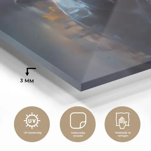 Stier - Zwart - Abstract - Horens plexiglas 5mm klein -sfeer2