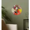 Retro - Vrouw - Kopje - Vlinders Wandcirkel behangsticker klein -sfeer2