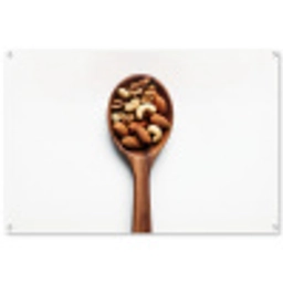 Noten - Wit - Hout tuinposter los doek groot -3d