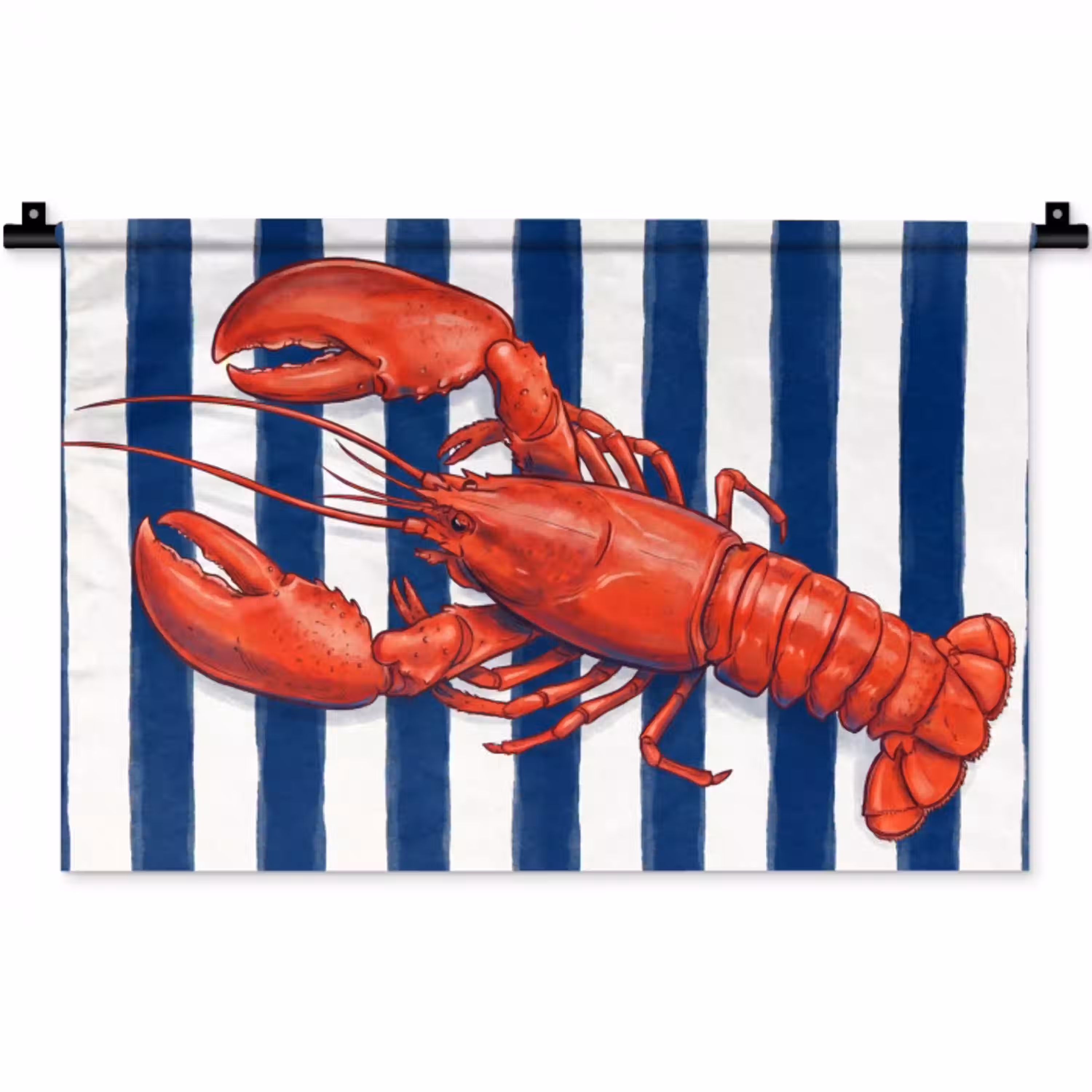 Schaaldier - Kreeft - Marine - Illustratie - Rood Wandkleed katoen klein -zz3d