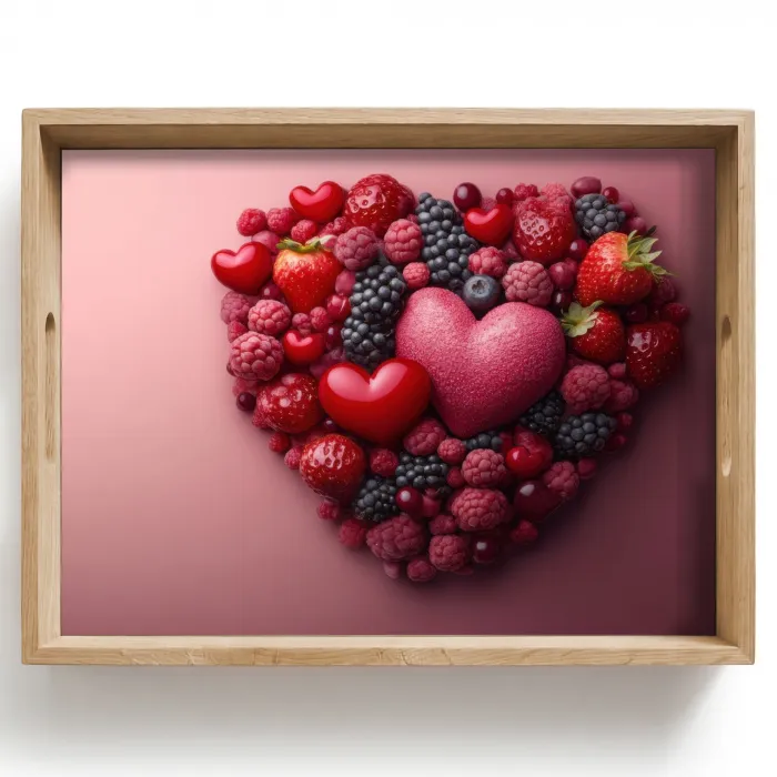 Fruit - Hartjes - Aardbeien - Frambozen - Bosbessen Dienblad Rechthoek middel -z3d_shopping