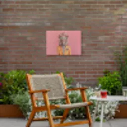 Leeuw - Pak - Geruit - Bril Tuinposter op houten frame 2 cm dik klein -sfeer3