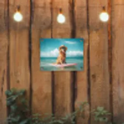 Zeewater - Hond - Golden retriever - Zonnebril tuinposter los doek klein -sfeer1