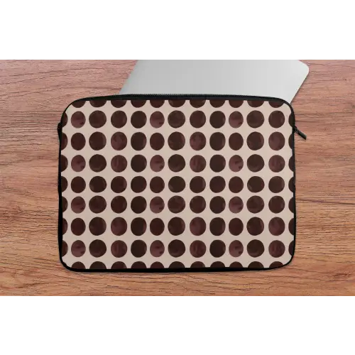 Stippen - Patroon - Bruin laptophoes neopreen klein 279 -tafel